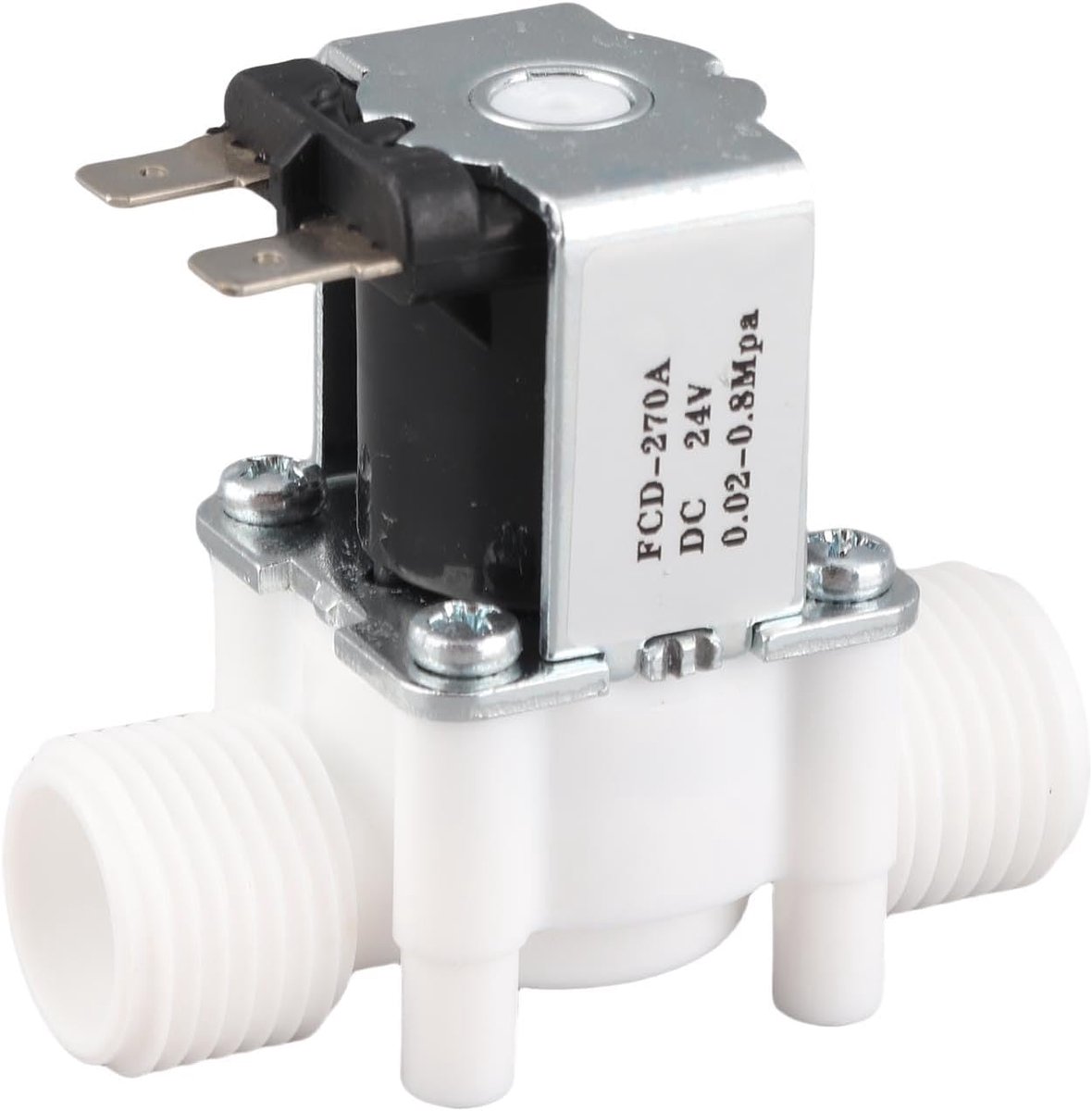 SnelShoppen - Solenoïde Ventiel G1/2 Inch, Normaal Gesloten Waterinlaat Ventiel DC 24V/AC 220V, Hoge Druk, Betrouwbaar, Voor Tuin, Keuken en Industrië