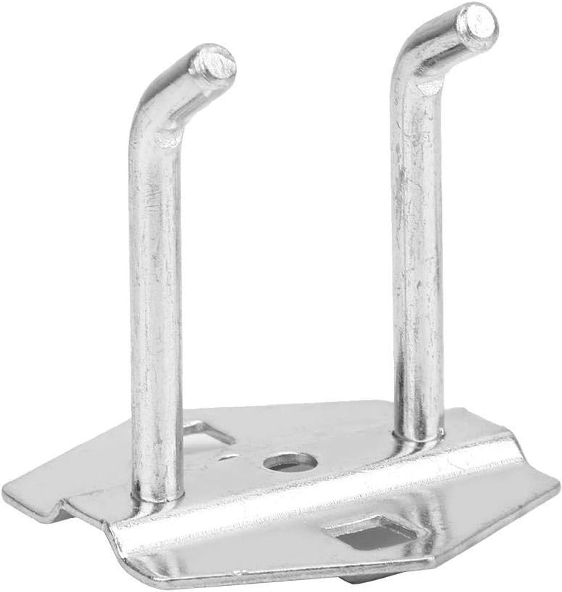 SnelShoppen - 5 Stuks Dubbel Hoekige Haken van Gegalvaniseerd Staal voor Opbergrekken, Gereedschap, Garage, Werkbank, 50 x 6 mm