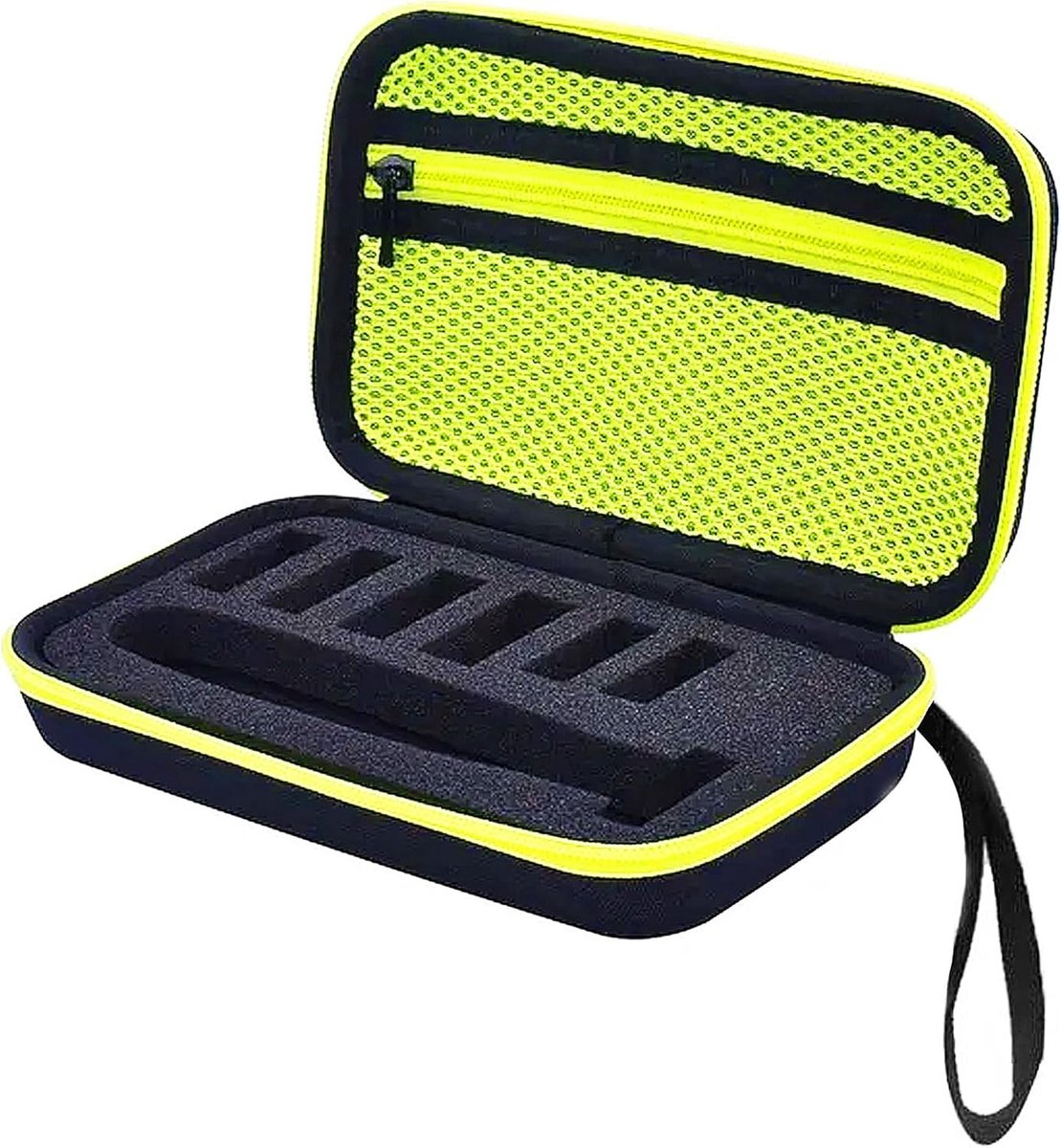 Draagbare etui voor elektrische scheerapparaten, geschikt voor Face & Body, met opbergruimte en sponsvoering