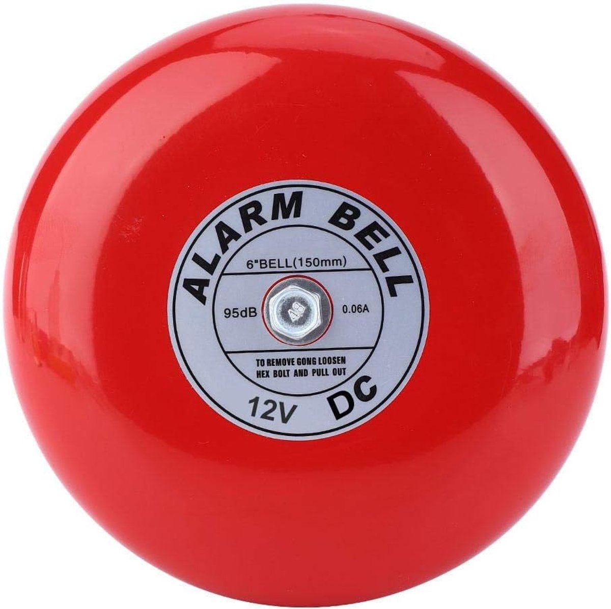 SnelShoppen - Fire Alarm Bell 95dB Elektrische Alarmbel 150mm Voor Deurbel Beveiliging Alarmbel Voor School Thuis Fabriek Multifunctionele Bel (DC 12V