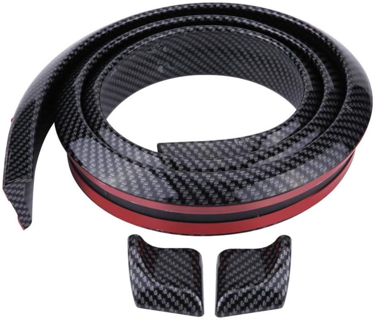 SnelShoppen - Achterkoffer Spoiler 1,5 m Carbon Vezel Zachte Rubber Auto Achterdak Koffer Spoiler Wing Lip Sticker Universeel Geschikt voor Meeste Aut
