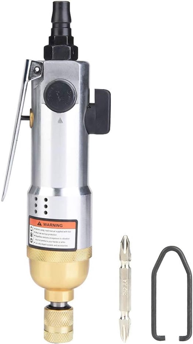 SnelShoppen - Pneumatische Schroevendraaier Draaibaar 1/4" - Industrieel Gereedschap - 9000rpm - Comfortabele Grip - Dubbele Hammer Impact