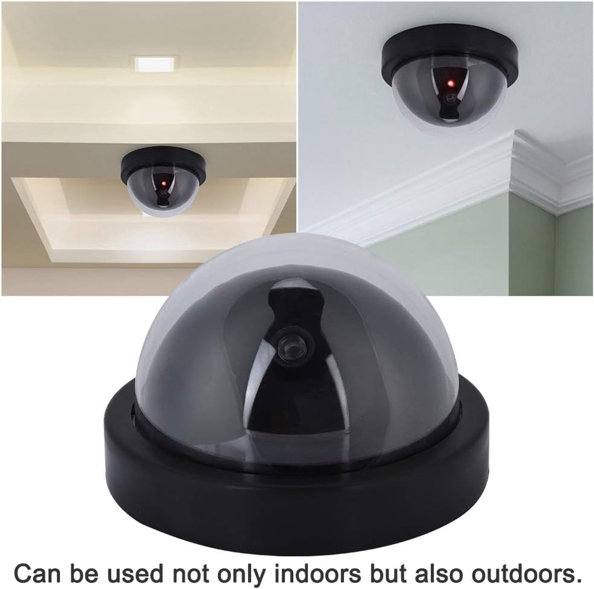 SnelShoppen - Dome Dummy Beveiligingscamera, Simulatie CCTV Camera met Flitsende LED Licht, Diefstalpreventie voor Binnen en Buiten