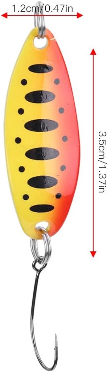 SnelShoppen - Alomejor trout spoon hengelsport lures flitsend licht aas voor spinvissen forel baars, kunstmatige visaas, 5 stuks, geschikt voor zoet-
