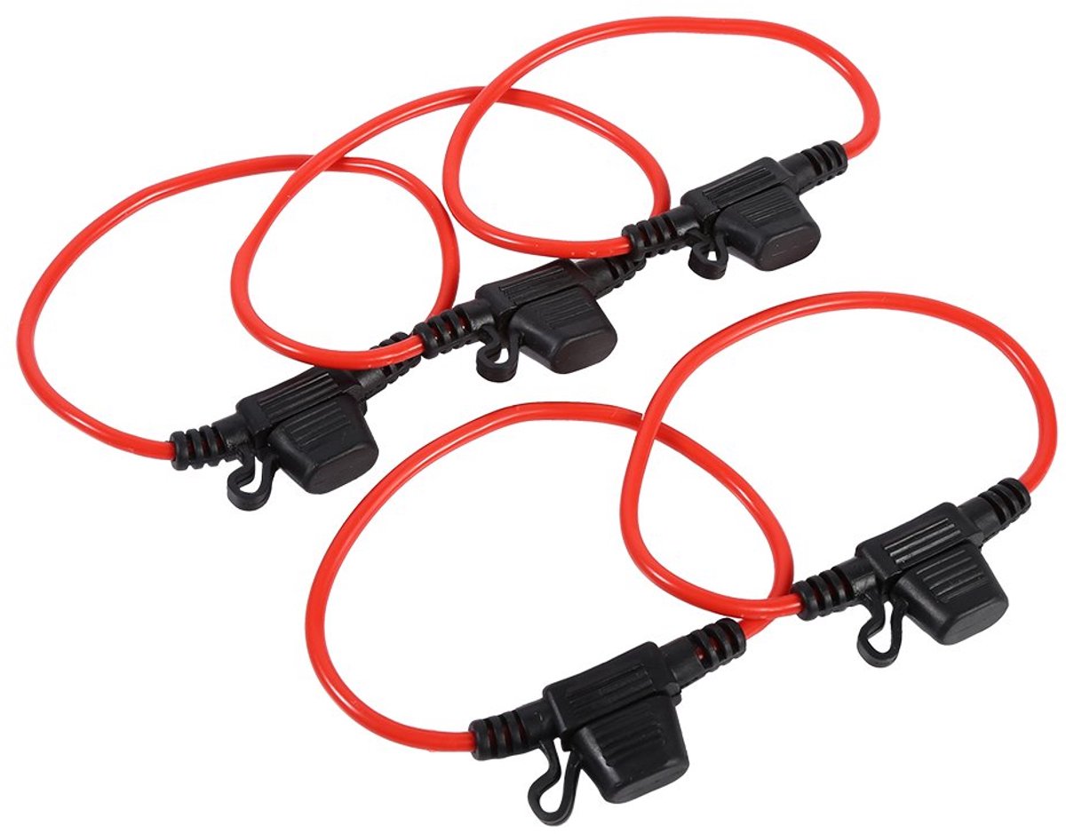 SnelShoppen - 5 Stuks Fusehouder Auto Inline Bladzekeringhouder Waterdicht Legering Staal 12V 30A voor Auto, Boot en Caravan