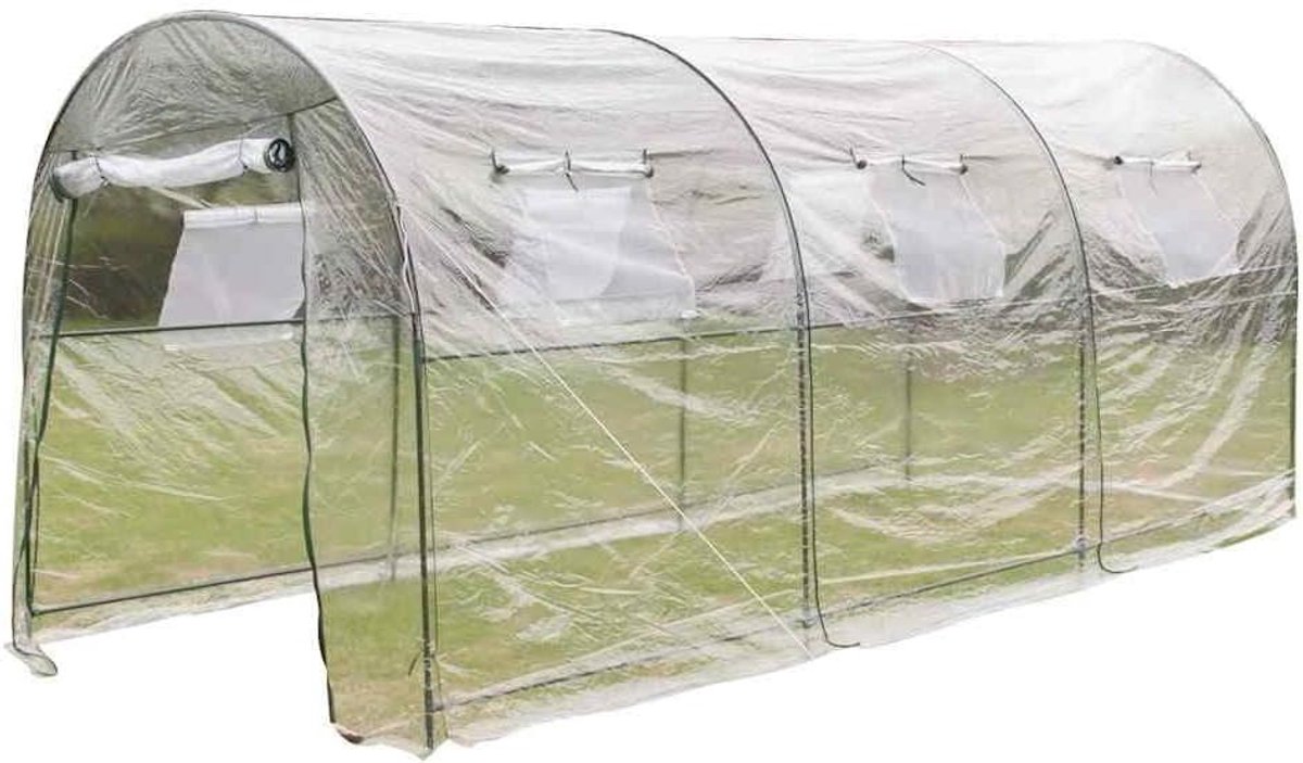 Draagbare Tuinkas - Kweekkas Plantenkas - Planten Kweken - UV- en Vorstbestendig - 450 x 190 x 200 cm - Transparant