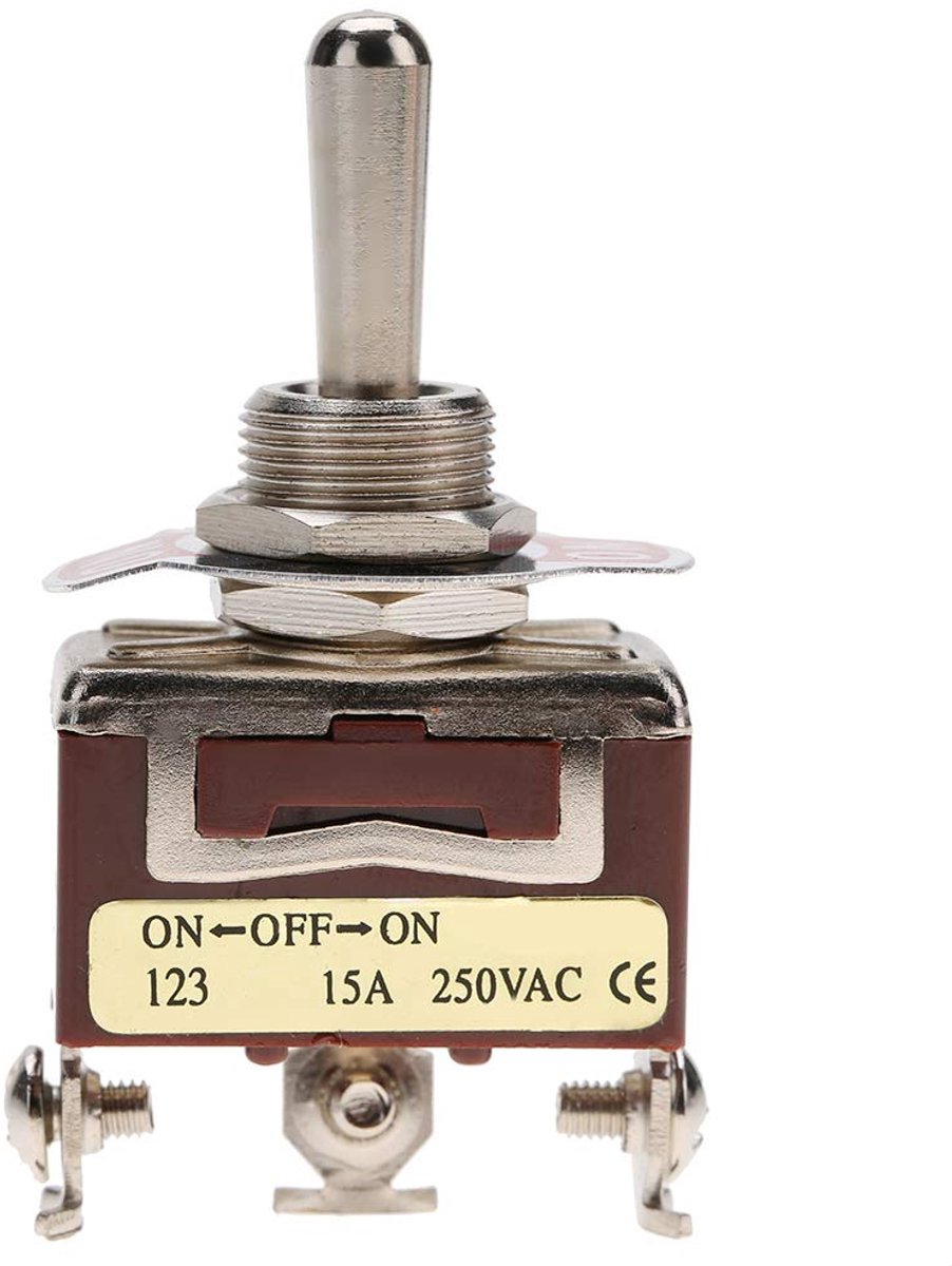 SnelShoppen - SPDT 3 Polige Momentary Toggle Switch ON-OFF-ON Dual Drukknop Reset voor Elektronica, Instrumentatie en Industrieel Gebruik