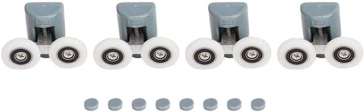SnelShoppen - Mumusuki Douwe Wielen Vervangingsset voor Douchedeuren - RVS, Kunststof, Nylon - Geluidloze Glijders voor 5mm en 6mm Glazen Deuren - Ges