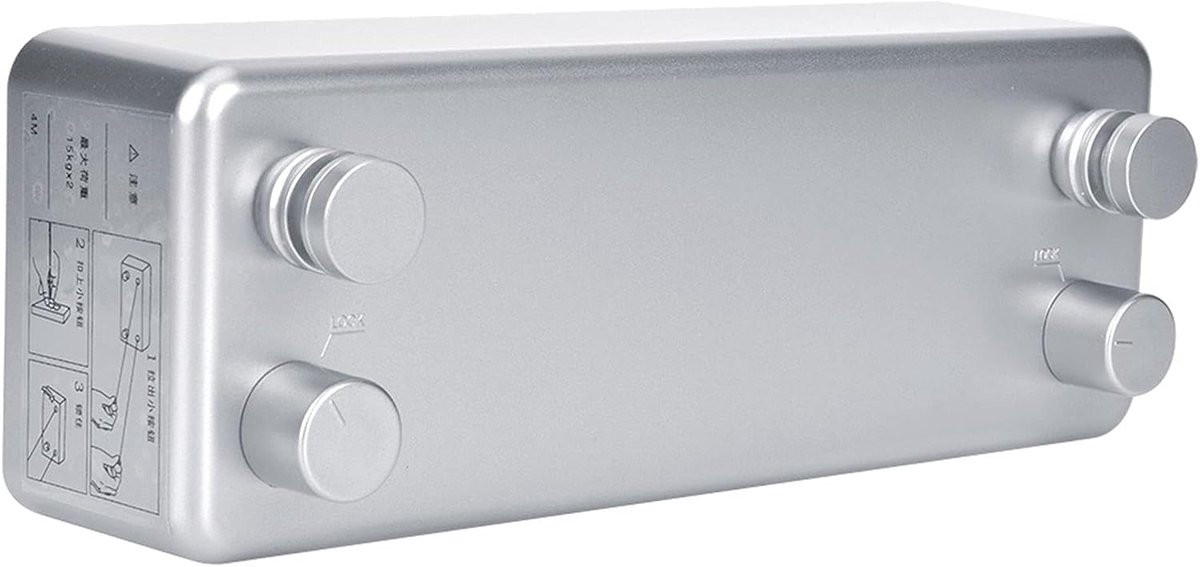 SnelShoppen - Rollbare Waslijn 4m - Heavy Duty Plastic, Ruimte-Aluminium en Rvs voor Binnen, Hotel, Thuis, Balkon en Badkamer
