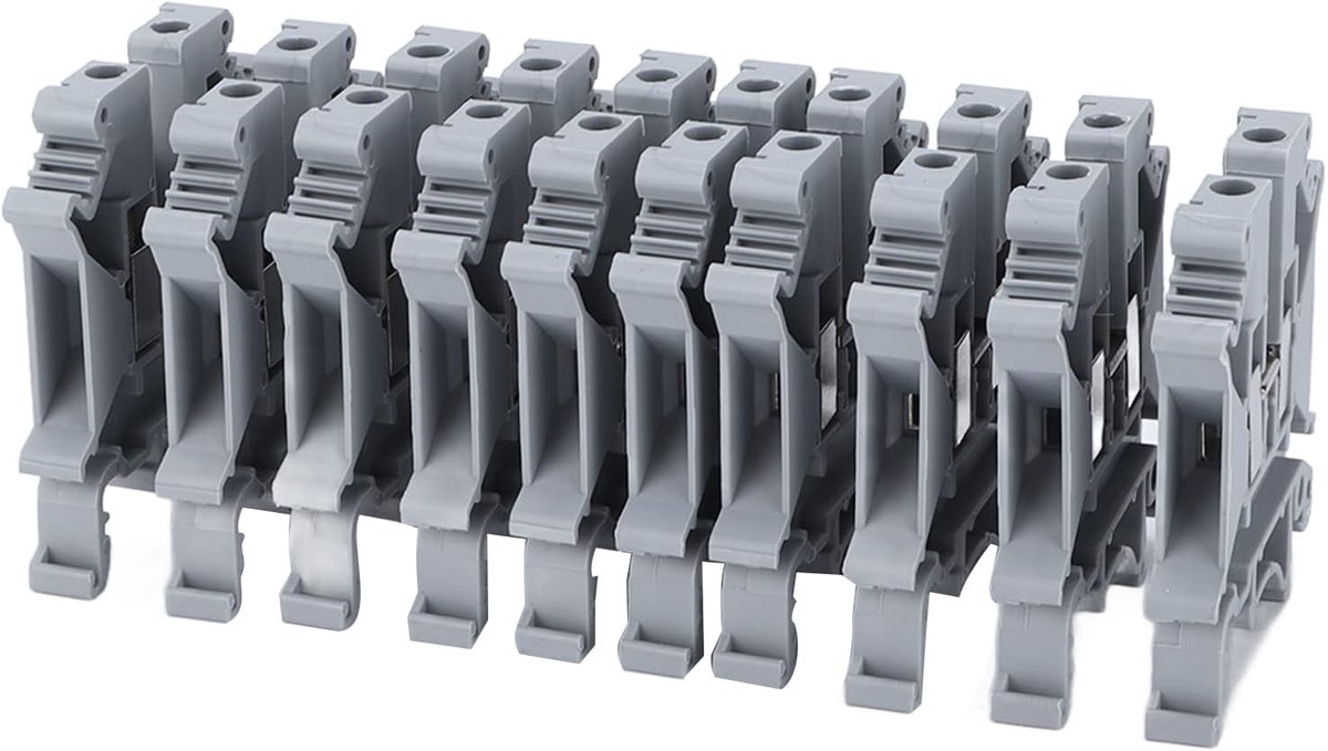 SnelShoppen - 100 Stuks Schroefklemmen Blokken, Geïsoleerde DIN Rail Montage Terminals voor Elektrische Aansluitingen, Goede Geleidbaarheid, Eenvoudig
