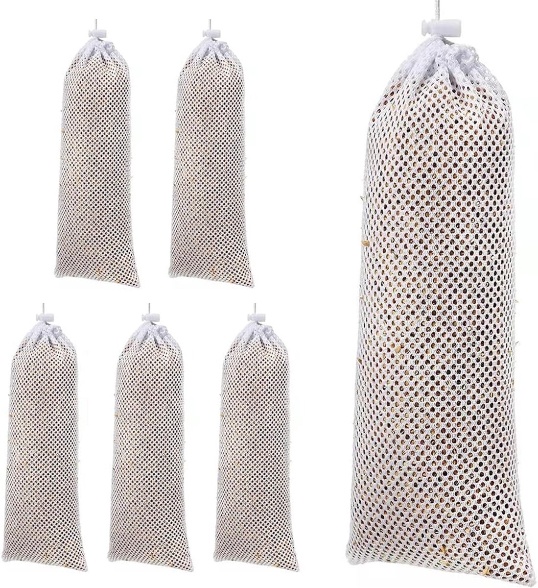 SnelShoppen - 6 Pack Voederzak voor Wilde Vogels, Finch Sock Feeder Kit voor Tuin en Buiten, Duurzaam Polyester, Makkelijk in Gebruik, Ideaal voor Tui