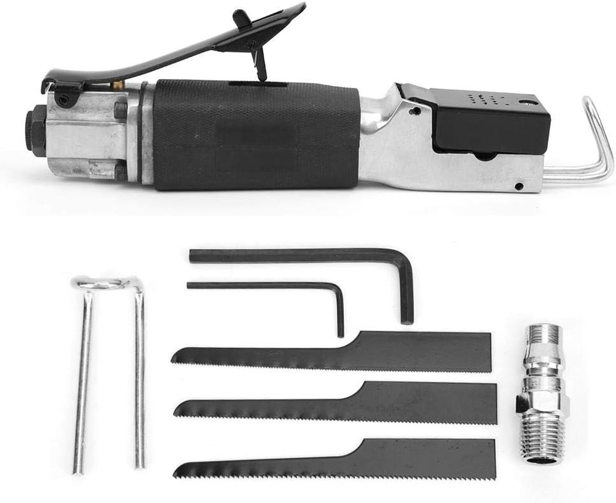 SnelShoppen - Professionele gecomprimeerde lucht 1/4 inch zaag, pneumatische plaatzaag, snijgereedschap met rubberen handvat, 3 zaagbladen, snijcapaci