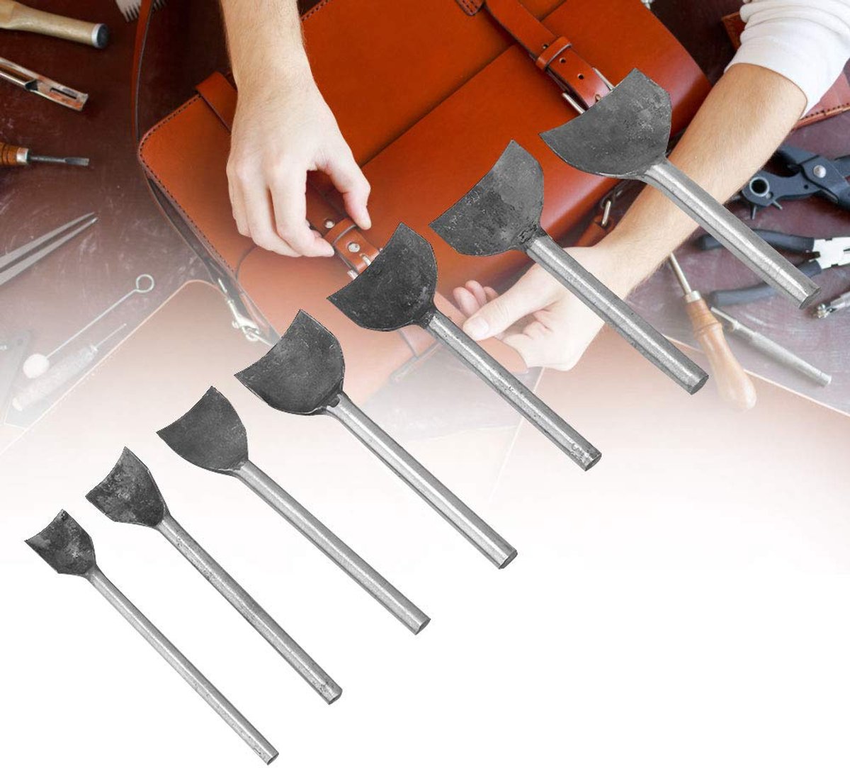 SnelShoppen - Snijgereedschap voor leer gaten, ambacht, halve cirkel, 15 - 45 mm, duurzaam staal, precisie snede, ideaal voor knutselen en hobbyprojec