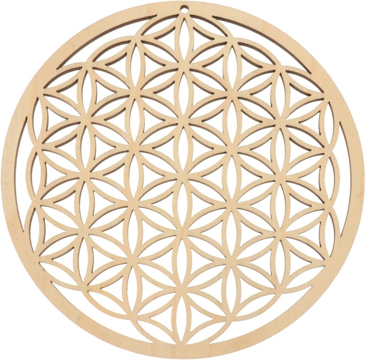Meditatie Wanddecoratie Houten Kristalrooster - 14cm - Symboliseert Balans en Harmonie - Creëer een Vredige Sfeer - SnelShoppen