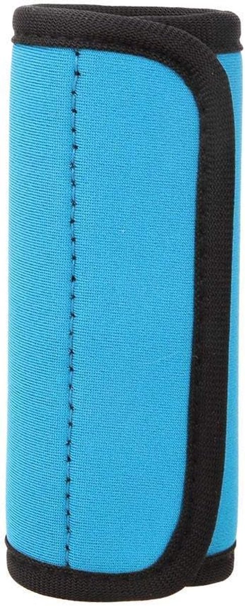 SnelShoppen - Reisbagage Grip Cover met Naamlabel en Draagtas - Blauw - Neopreen - 15 x 11 cm - Ideaal voor Vakanties en Reis