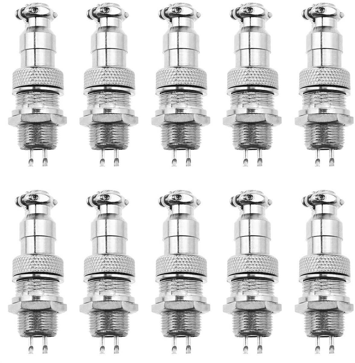 SnelShoppen - OTOTEC 2 Pool 10 x GX12 Metalen Stekkers Set - Mannen en Vrouwen Draad Schroef Type Kabelplaat 12mm Draad - Waterdicht en Luchtdicht voo