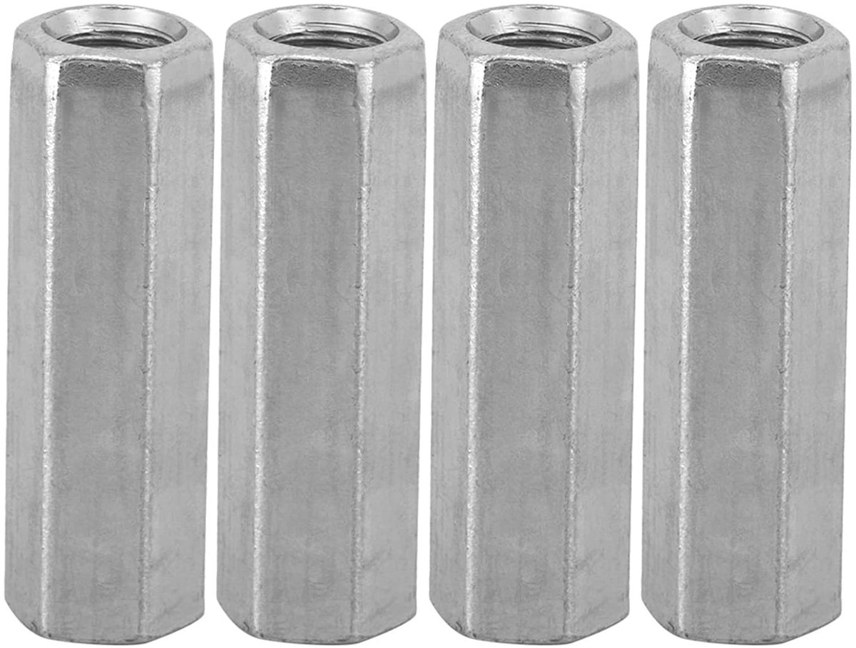 SnelShoppen - 10 Stuks Lange Zeskantmoer Carbon Staal Gegalvaniseerd Verbinding Cap Moer (M8*40) voor Thuis en Kantoor