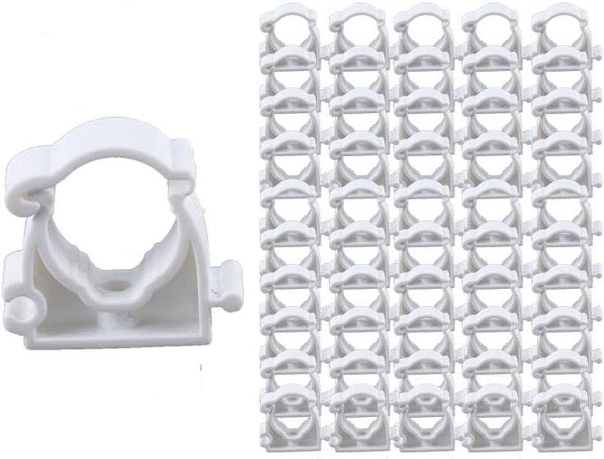 50pcs 16mm/0.63" pipe clamps repair support PVC hookah clamp clips gas hose pipe fixed clips threading pipe tubes - ShopVlot