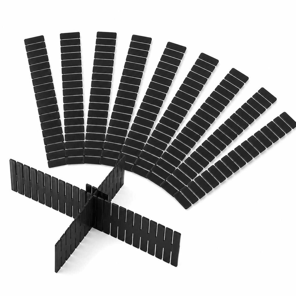Verstelbare Ladeverdelers 12-delig – Op Maat Knipbaar – Lade Organizer – Modulair Opbergsysteem voor Keuken, Badkamer, Bureau & Make-up