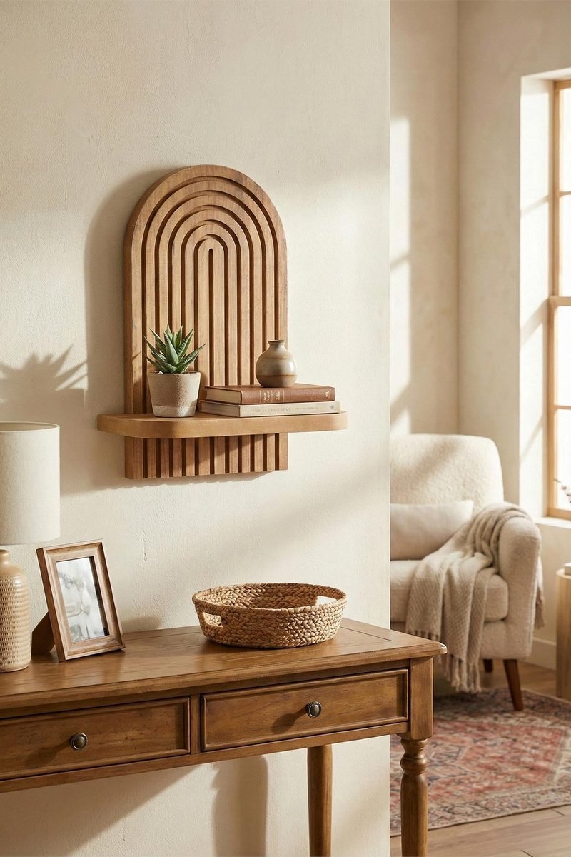 Asir - Wandplank - Eiken - 26 x 13 x 35 cm