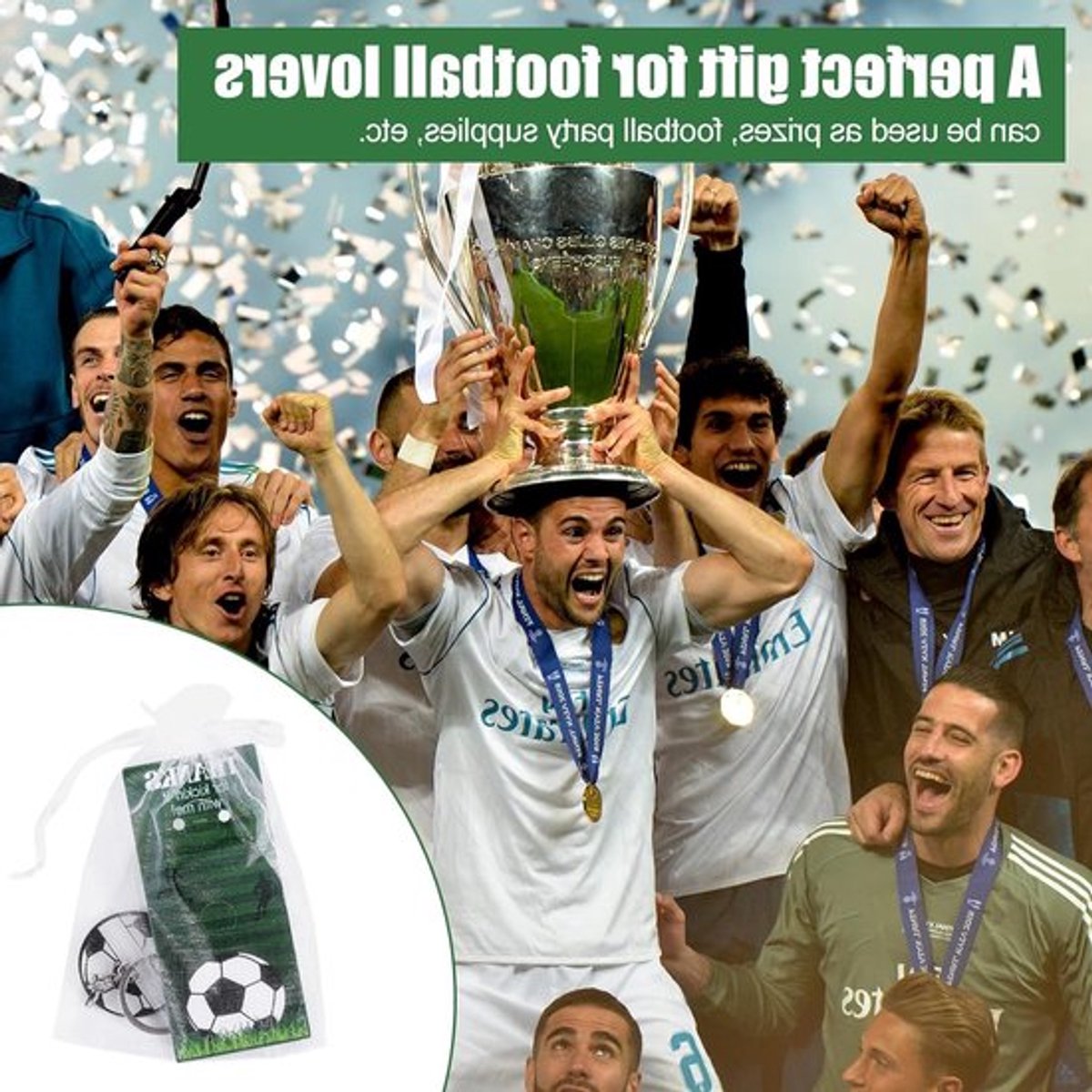 16 Sets Voetbal Sleutelhangers, Acryl Sleutelhanger voor DIY, Persoonlijke Sport Sleutelhanger en Team Cadeau voor Voetbalverjaardagsfeestjes en Feestfavorieten