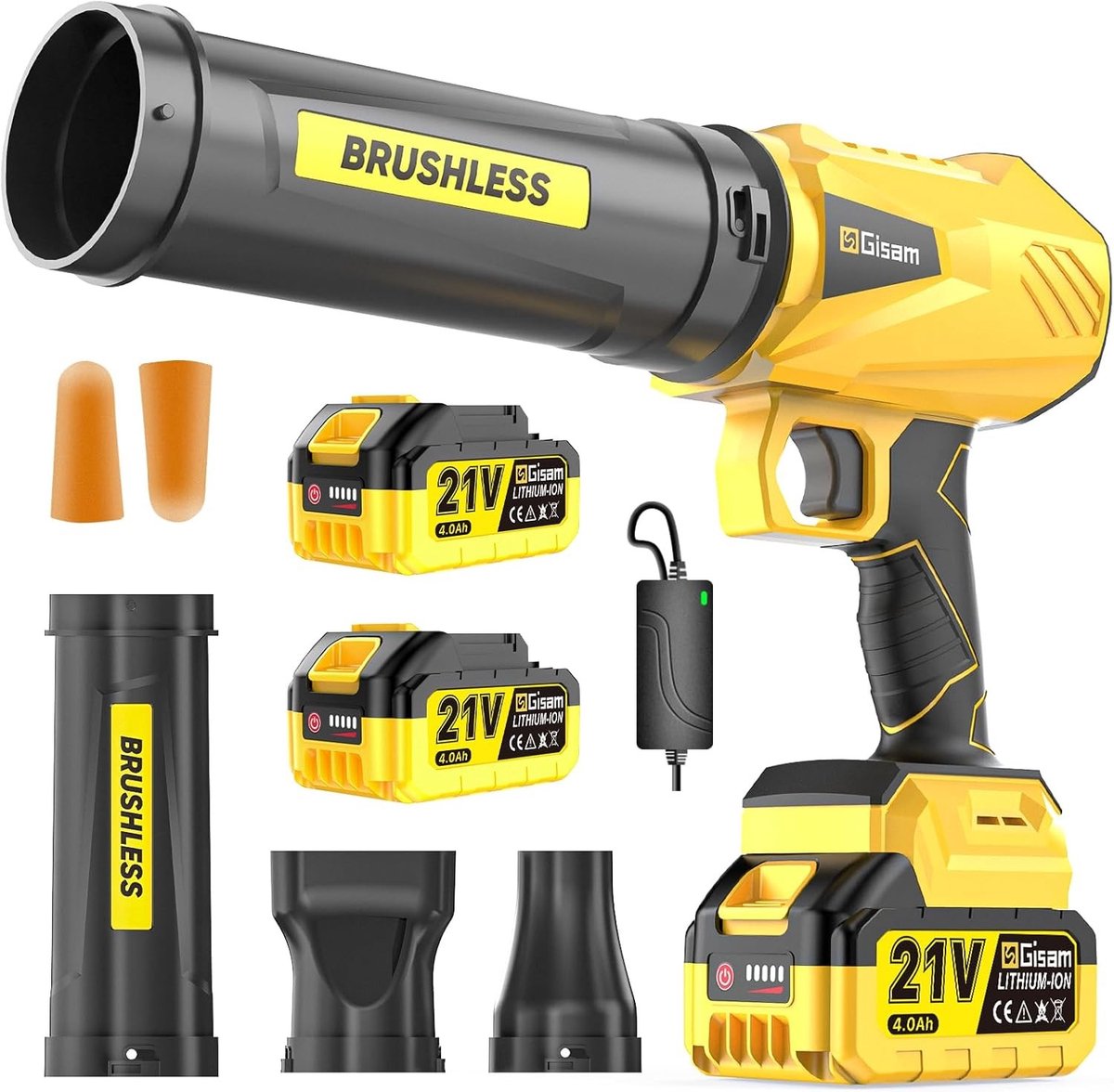 Accu-bladblazer - Blauw - 1,82 kg - Borstelloze Motor met 900.000 RPM - Voor Bladeren, Sneeuw en Stof