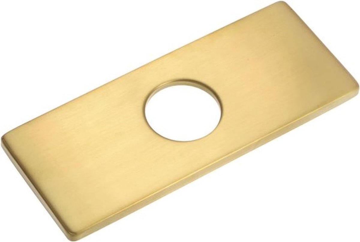 Roestvrijstalen Afdekplaat voor Gootsteen, Rechthoekig, Geborsteld Goud, Ideaal voor Keuken en Badkamer, 6 Inch