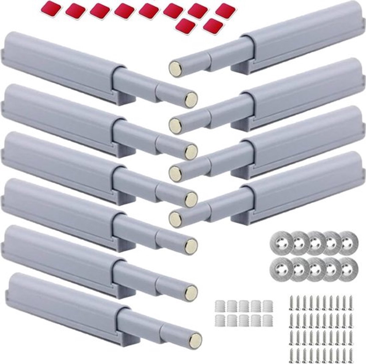 10 Stuks Magnetische Push To Open Deurdemper voor Keuken- en Meubeldeuren, Zacht Sluiten en Ontgrendelen