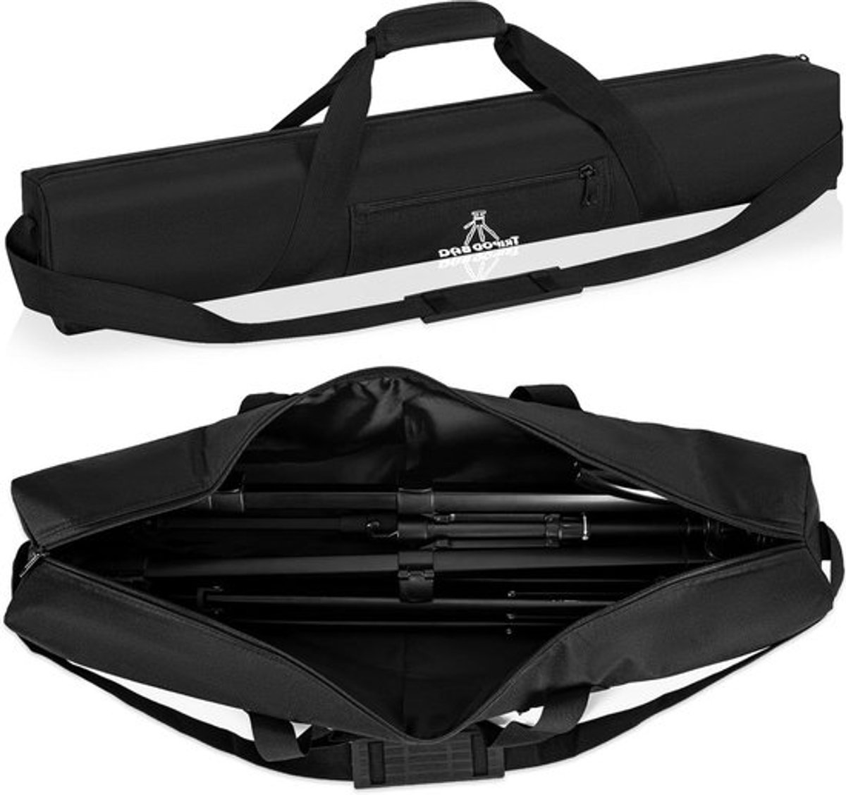 Draagbare tripod tas met schouderband voor camera statieven, lichtstands en monopods, zwart en lichtgewicht