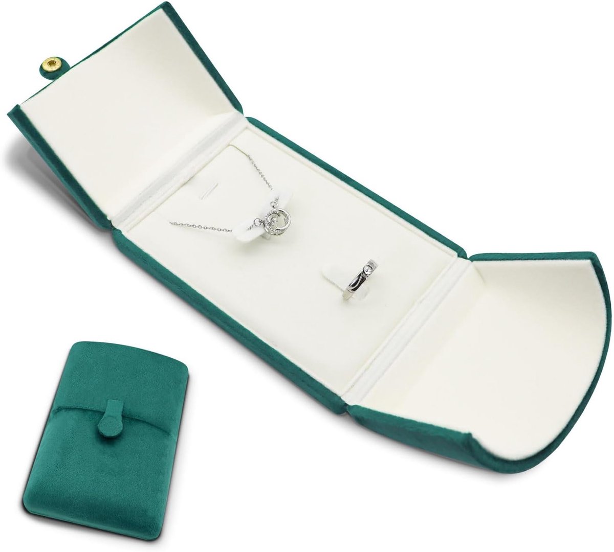 SnelShoppen - Kleine Reistassen voor Sieraden Set voor Ringen, Kettingen, Oorbellen, Armbanden, Fluwelen Sieradenbox, Mode Sieraden Organizer, Draagba