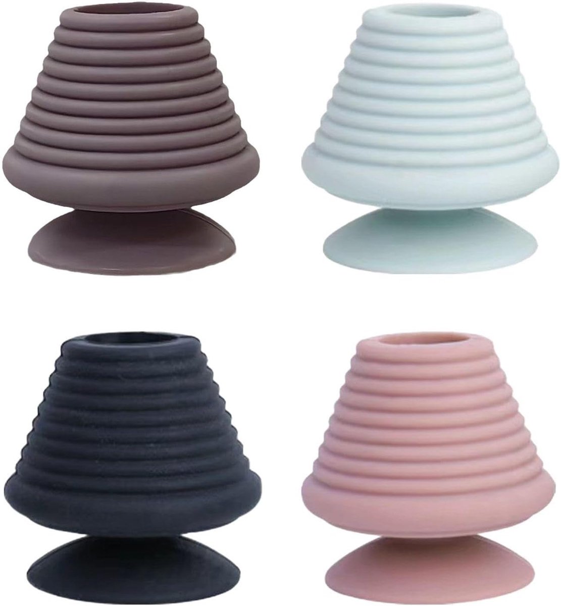 SnelShoppen - 4-delige siliconen wastafelstopper multifunctioneel, herbruikbaar, creatief ontwerp, kleuren zwart, roze, paars en blauw voor keuken en