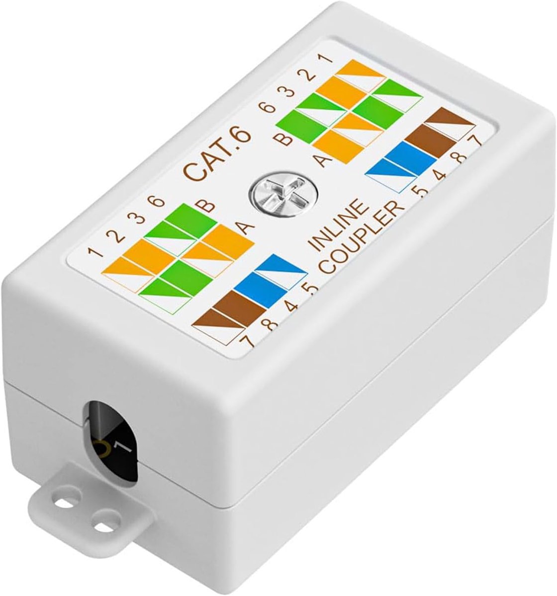SnelShoppen - Ethernet Junction Box Cat6 - Krone Punch Down Type - Phosphor Brons - Compatibel met Cat 5e/Cat6/Cat7 - Voor Directe Verbinding - 1 Stuk