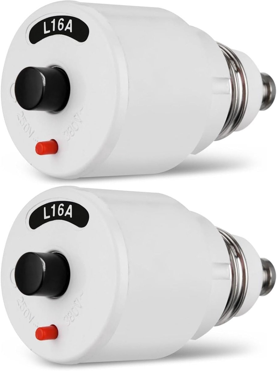 SnelShoppen - Automatische Schroefzekering 16A E27 - Vervangende Aardlekschakelaar voor Oude Elektrische Verdeling - 250/380 V - Witte L-kenmerk