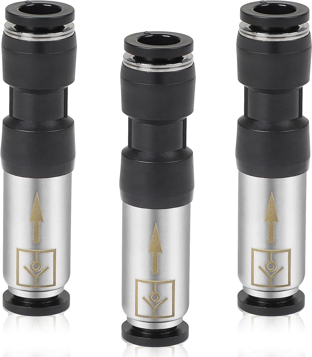 SnelShoppen - 3 x Pneumatische Terugslagklep 8mm, Compressed Air Plug-In Aansluitingen, Eenrichtings Pneumatische Aansluitingen, Roestvrijstalen Fitti
