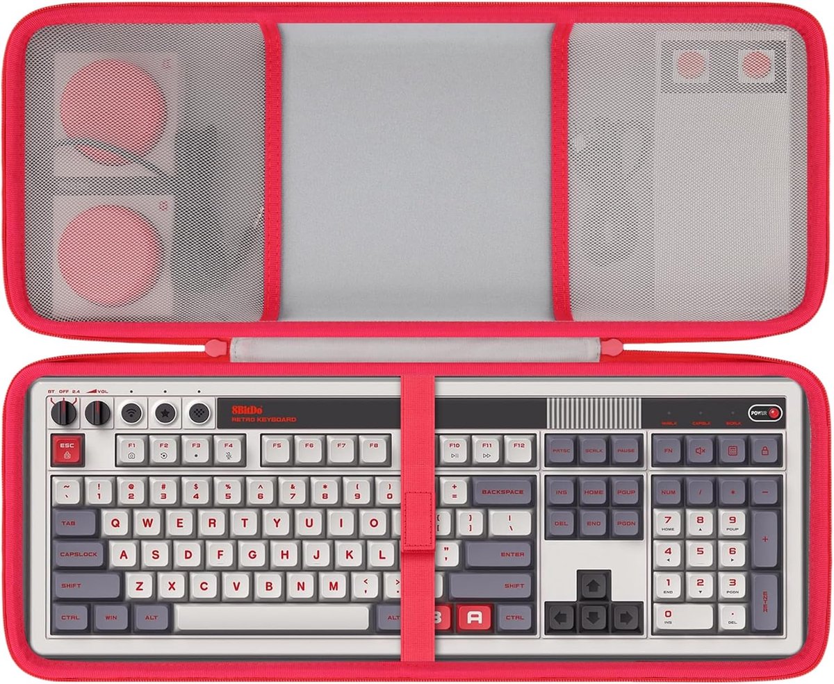 SnelShoppen - Harde Opbergtas voor Mechanisch Toetsenbord, Draagbare Bescherming voor 8Bitdo Retro 108 Gaming Toetsenbord met Hot Swappable Functie, I