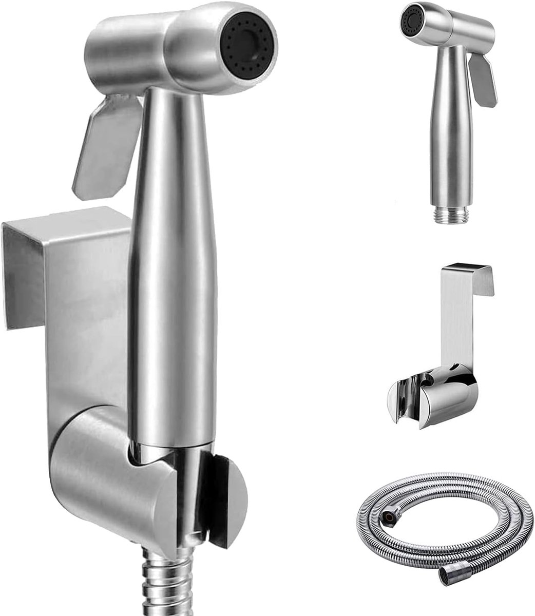 Handheld Bidet Sprayer - with Water Tank Hook and 59 Inch Shower Hose for Water Sanitary Toilet Bidet Spray Gun - ShopVlot