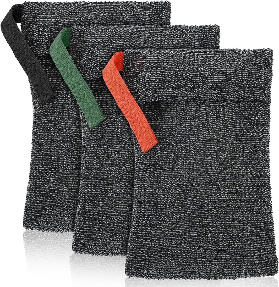Zeepzakjes - Schuim zeep - Diepe peeling - Snel drogend net - 3 stuks - Zwart