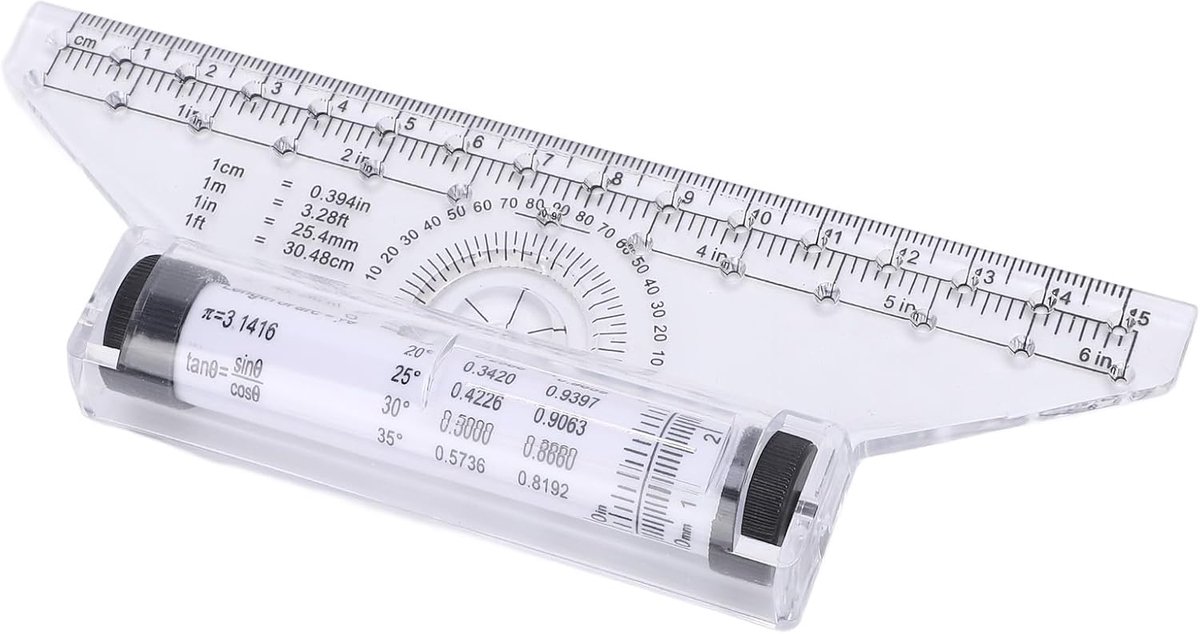 SnelShoppen - Plastic Meetroller Ruler, Multifunctionele Tekenliniaal, Parallel Roller Ruler Teken, Rol Liniaal Voor Meten, Ontwerpen, Kantoor, School