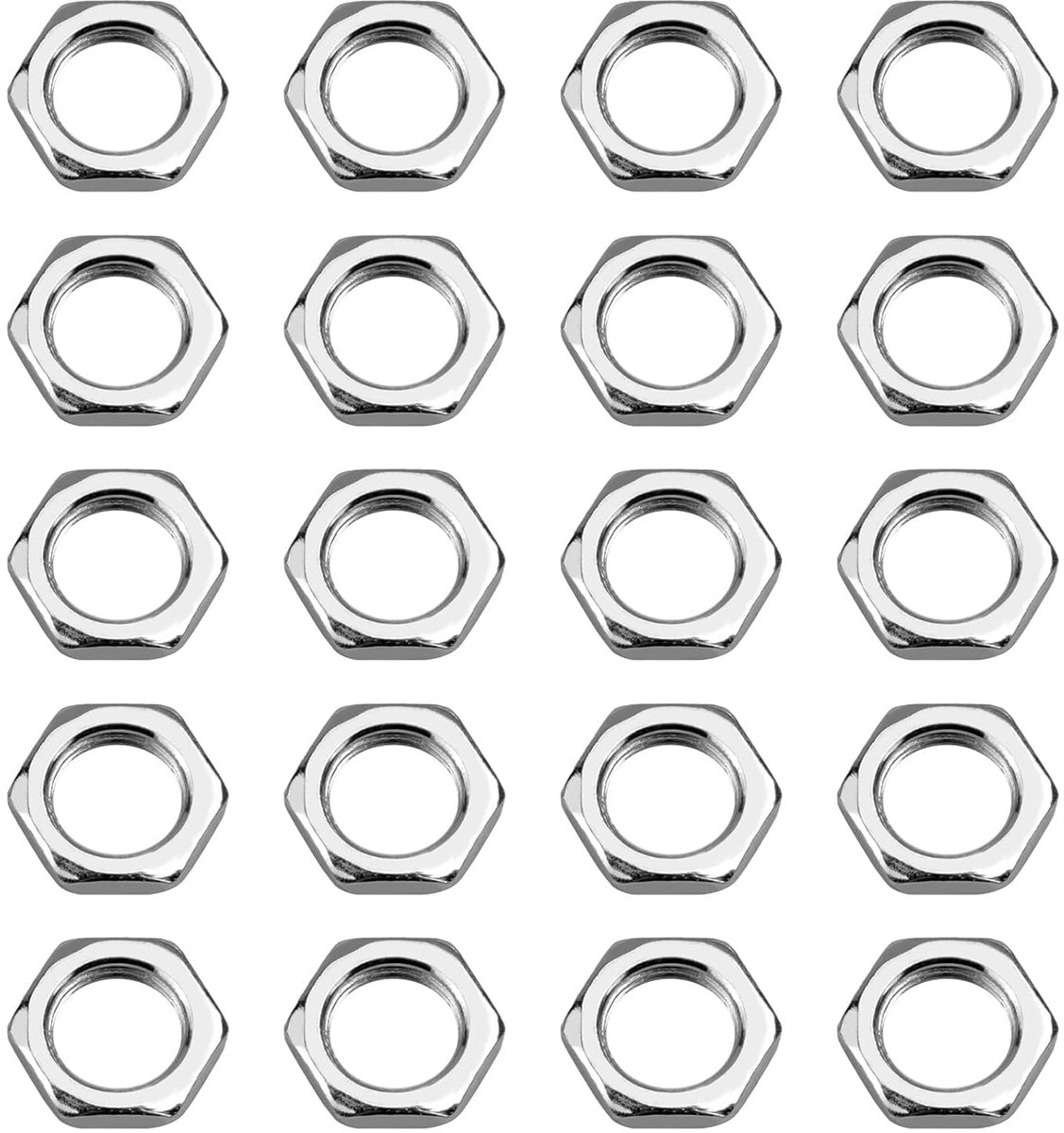 SnelShoppen - 20 x zeskantmoeren M10x1, SW12, H.3 mm, ISO fijne schroefdraad DIN 13-5, gegalvaniseerd, sleutelmoer voor precisieverbindingen in indust