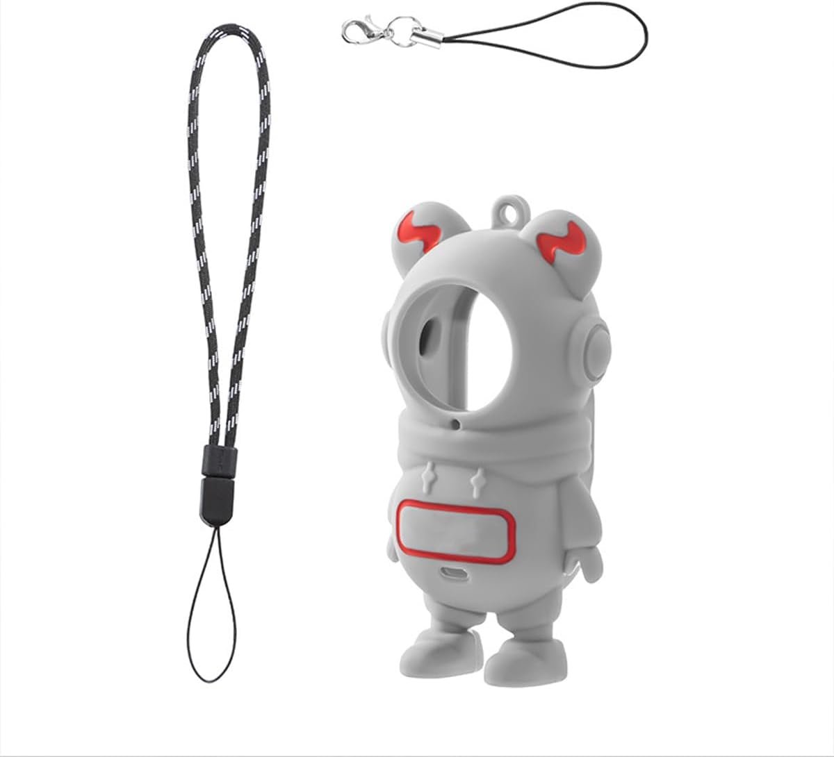 SnelShoppen - Silicone Beschermhoes voor GO 3 Camera, Schokbestendig en Krasvast, Astronaut Design, Grijs, Hoogwaardige Silicone, Volledige Beschermin