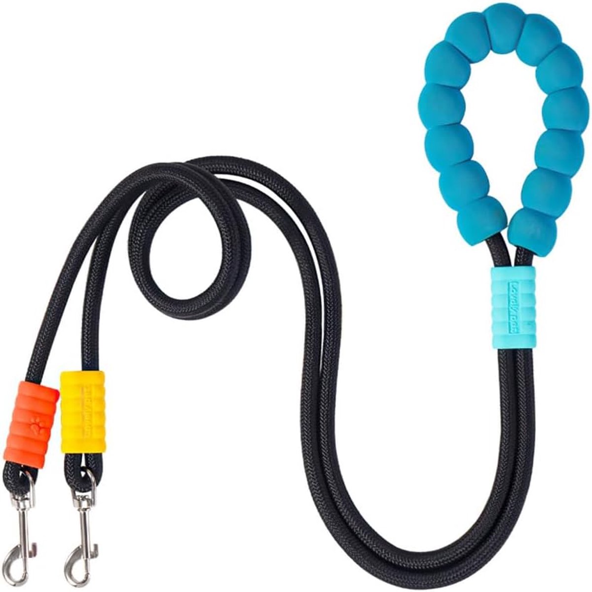 SnelShoppen - Dubbele Hond Leash 6.5ft - Hond Looplijn met 360° Draaihaak voor Medium en Grote Honden - Crossbody en Heup Leash voor Training en Wande