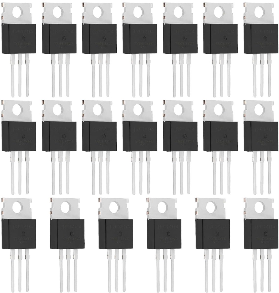 SnelShoppen - 20 Stuks IRF1404 N-Kanaal MOSFET TO-220 40V 160A 333W voor Auto Elektronica, Elektrische Voertuigen, Zonnepanelen, LED Verlichting en Au