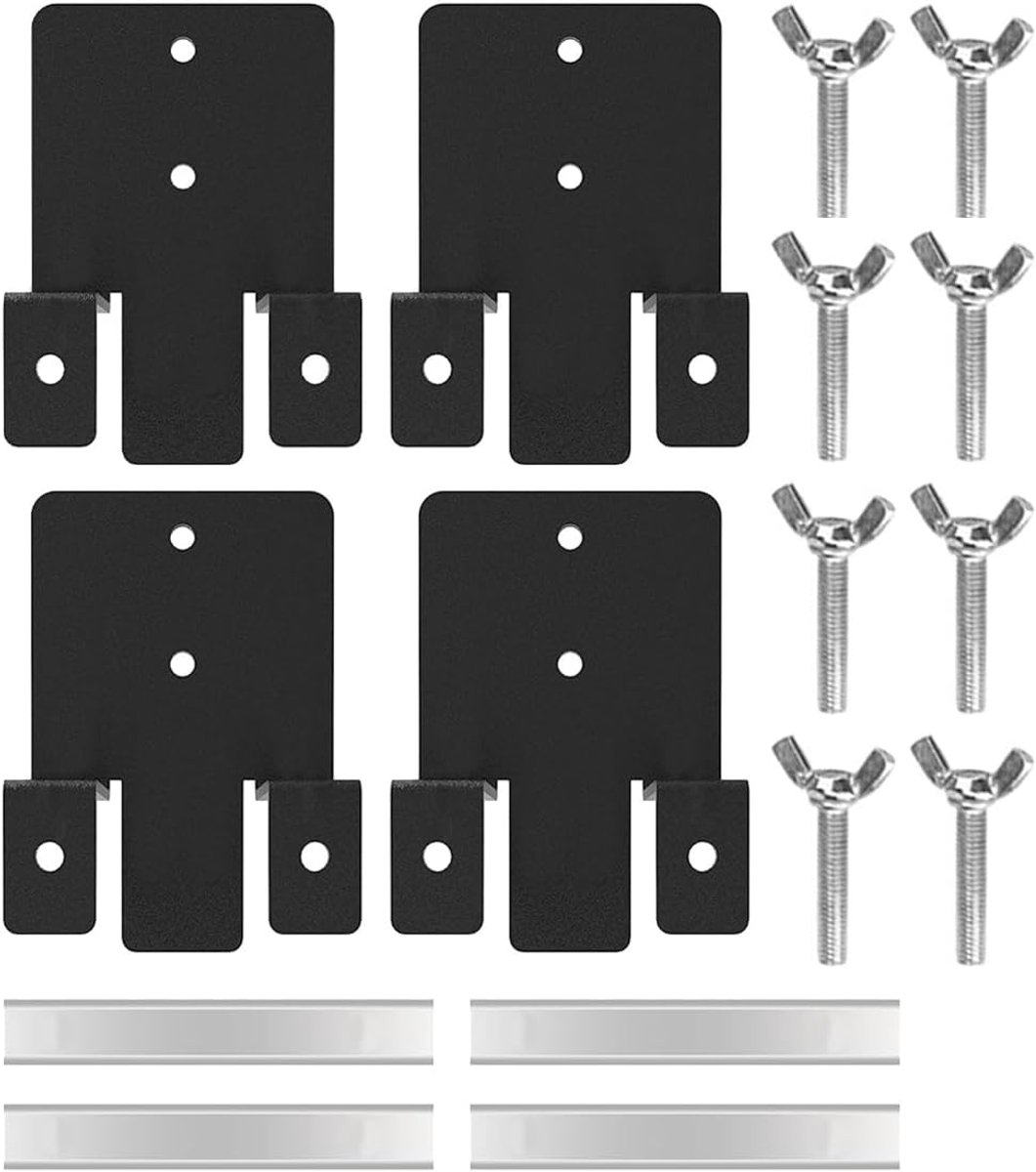 SnelShoppen - 4-delige Matrashouder Anti-slip Matrasclips voor Grote Bedframes, Verstelbare Matrasstopper 0,3-1,37 inch, Eenvoudig te Installeren, Zwa