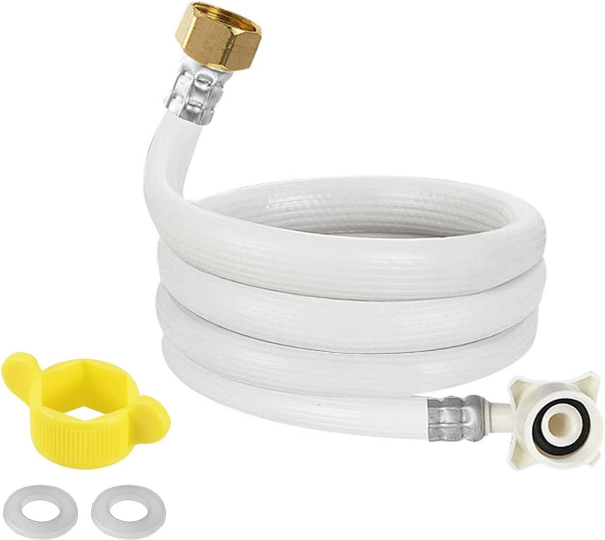 SnelShoppen - PVC Inlaatdouche Voor Wasmachine - Water Inlaat Slang Set 1,5 Meter - Drukbestendig, Duurzaam, Geschikt Voor De Meeste Merken - Inclusie