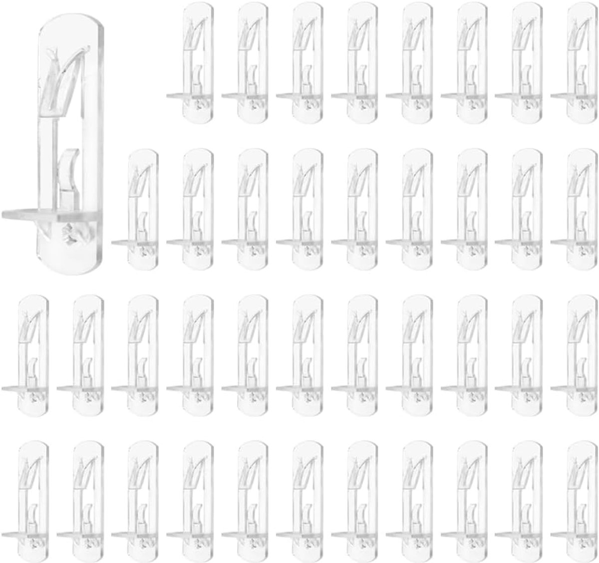 SnelShoppen - 40 Stuks Plastic Plank Klemmen, Locking Plank Pinnen, Plank Ondersteuningspennen, Geschikt voor 5mm Gaten en 20mm Dikke Planken