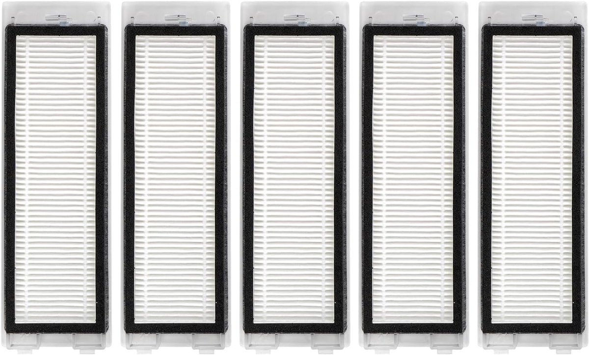 SnelShoppen - 5 Pack Q Revo Vervangende HEPA Filters Geschikt Voor Roborock Q Revo Robotstofzuiger, Filters Accessoires Kit, 5 Filters voor Optimaal S