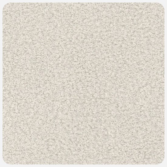 Crèmekleurig sierkussen van zachte, textuurrijke teddy bouclé-stof.