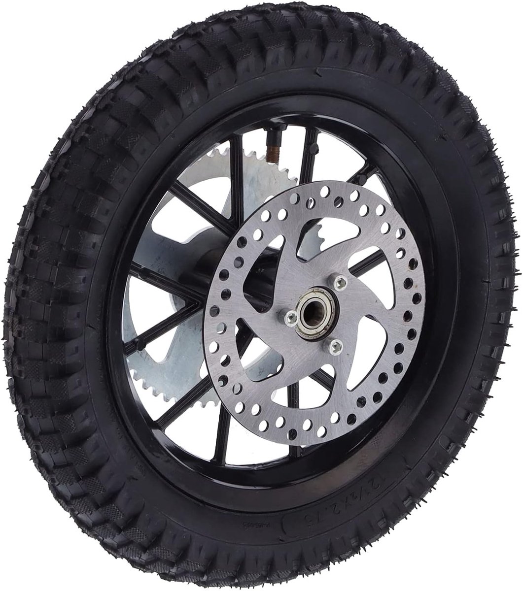 SnelShoppen - Achterwiel Bandenvervanging 12.5 X 2.75in Premium Metalen Rand Antislip Oppervlak Verstevigde Binnenband voor Mini Dirtbike QG-50