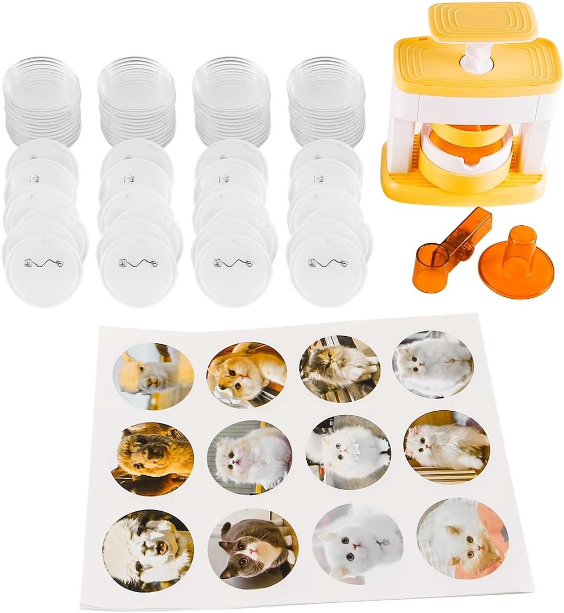 SnelShoppen - Pin Maker Badge Maker Set - 55mm Badge Maker met 48 Stuks Badge Onderdelen voor DIY Badges - Creatief Badge Maken voor Feesten en Kinder