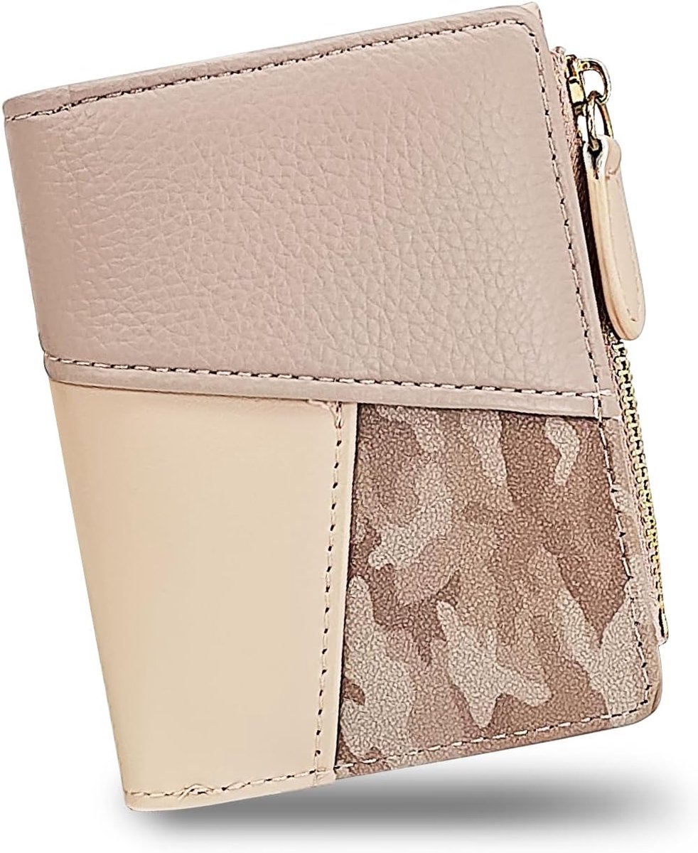 Andiker Small Purse Women Compact Bi-fold Soft PU Leather Wallet Women Fashion Vintage Split Purse with Zip Coin - ShopVlot